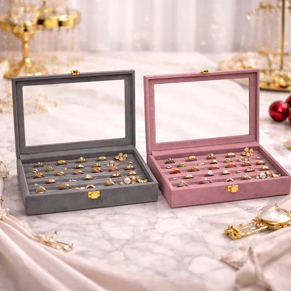 Premium Velvet Ring & Earings Organizer Box