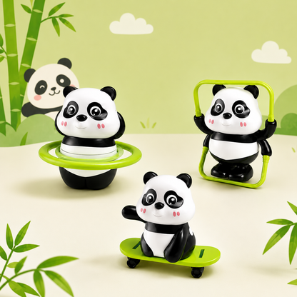 Cute Panda Action Toy Set for Kids