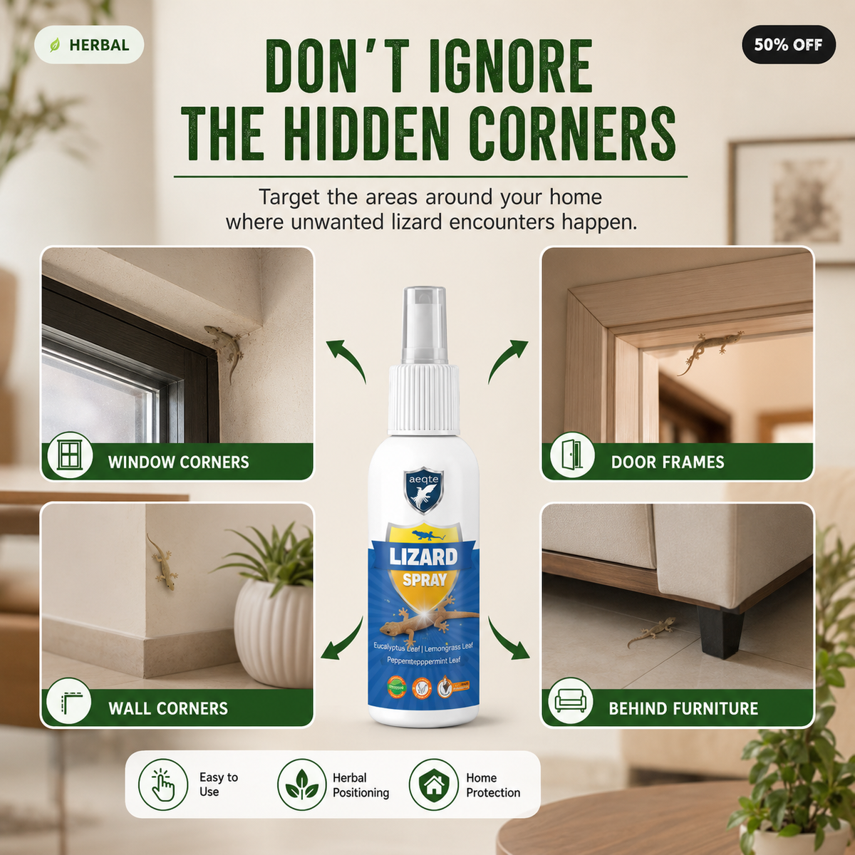 Lizard Repellent Spray for Home (BUY 1 GET 1)