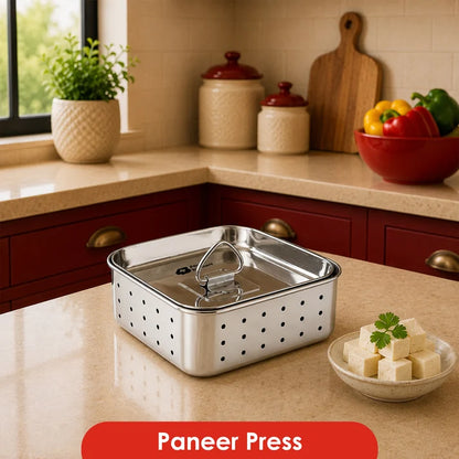 Stainless Steel Paneer Mould – 550ML Capacity (Square Shape)