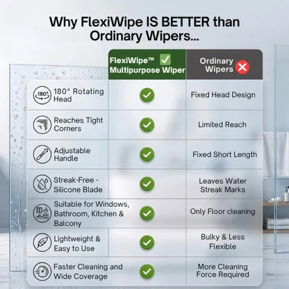 FlexiWipe 180° Multipurpose Silicon Wiper With Extendable-Rod