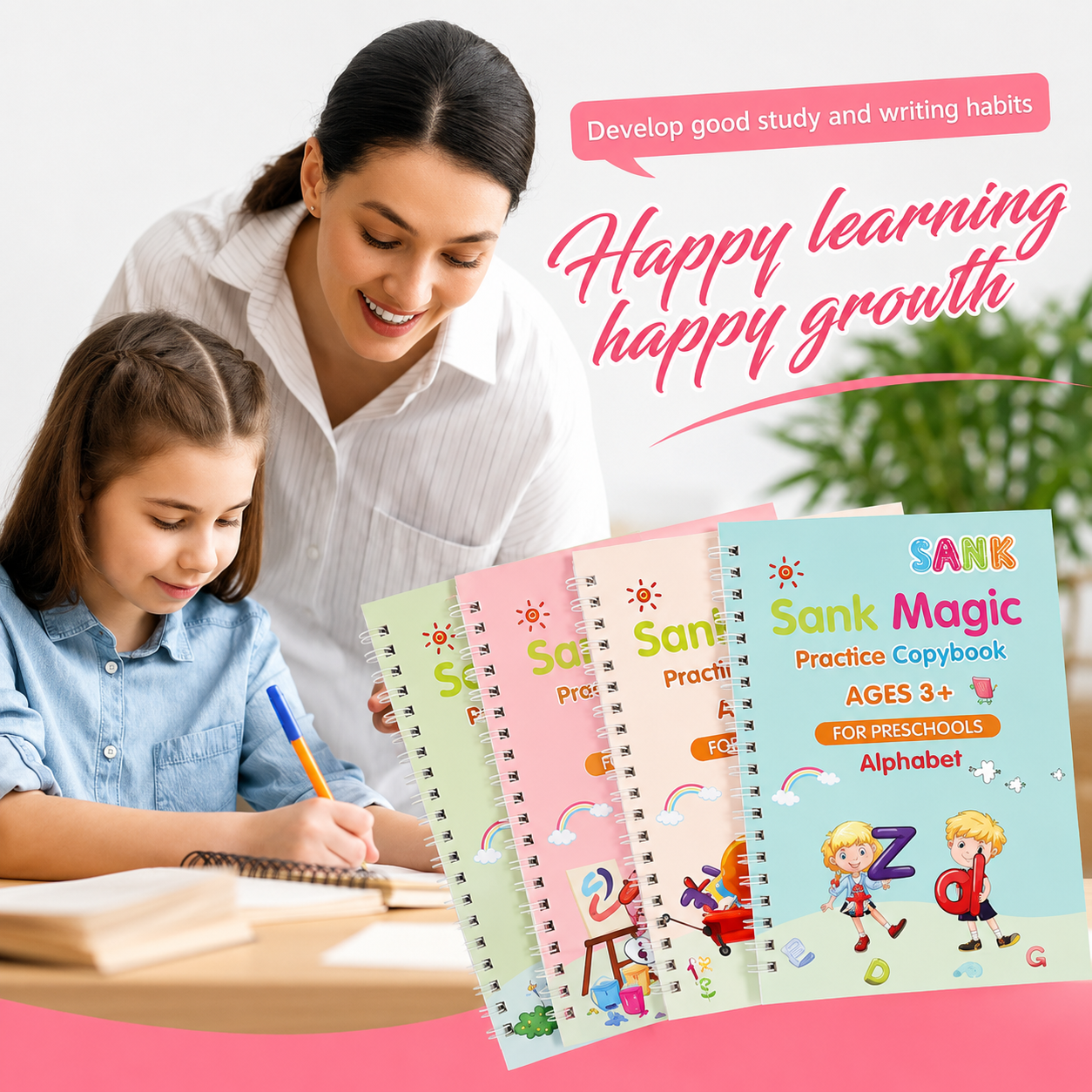Magic Practice Copybook (4 BOOKS,1 PEN,1 GRIP,10 REFILL) – 50% OFF Today