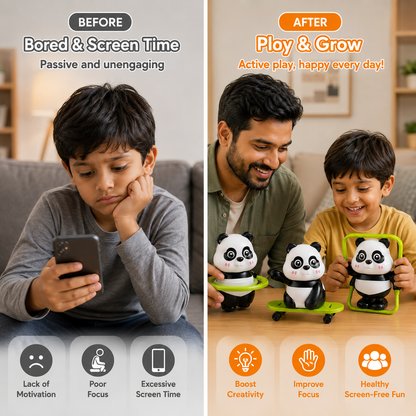 Cute Panda Action Toy Set for Kids