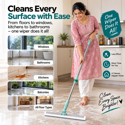 FlexiWipe 180° Multipurpose Silicon Wiper With Extendable-Rod