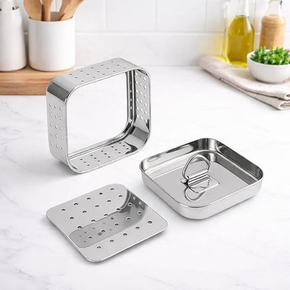Stainless Steel Paneer Mould – 550ML Capacity (Square Shape)