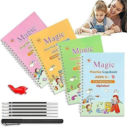 Magic Practice Copybook (4 BOOKS,1 PEN,1 GRIP,10 REFILL) – 50% OFF Today
