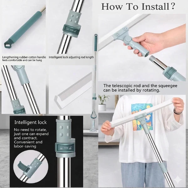 FlexiWipe 180° Multipurpose Silicon Wiper With Extendable-Rod