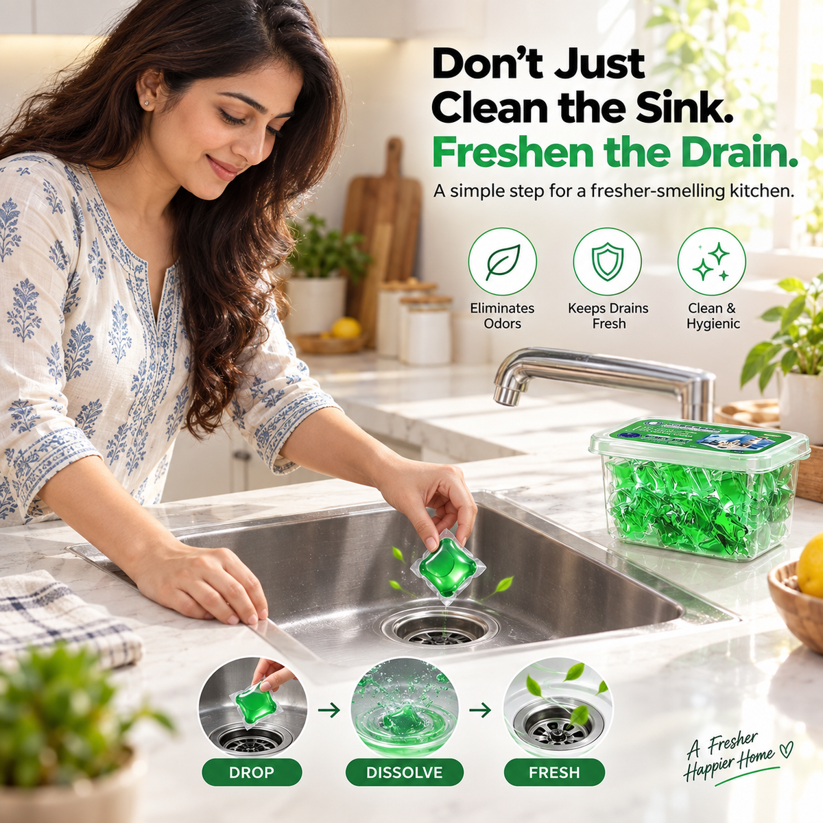 Drain Deodorizer Pods – 50 pcs
