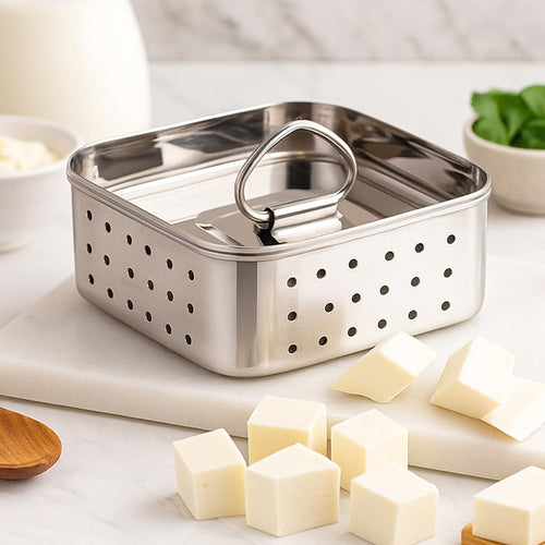 Stainless Steel Paneer Mould – 550ML Capacity (Square Shape)