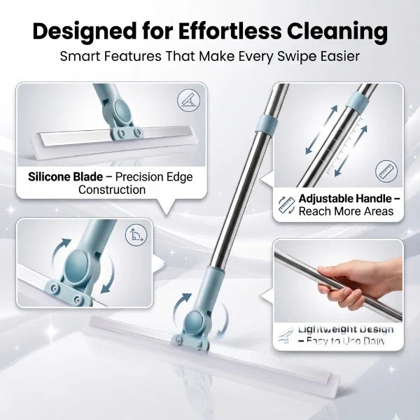 FlexiWipe 180° Multipurpose Silicon Wiper With Extendable-Rod