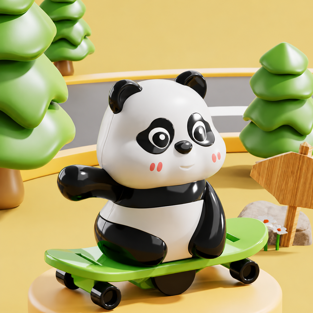 Cute Panda Action Toy Set for Kids