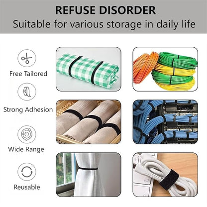 Hook and Loop Roll for Cable Management, Multi-Purpose Hook Loop Tape for Home, Office