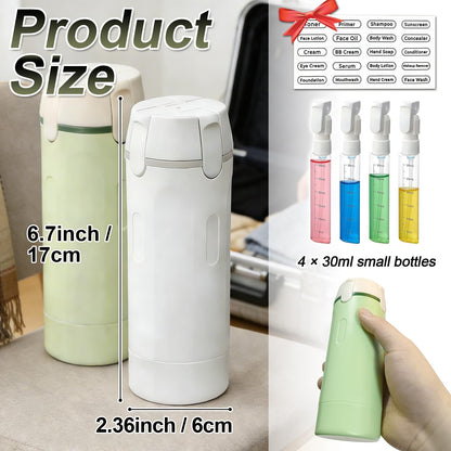 4-in-1 Travel Toiletry Bottle – Leakproof Refillable Shampoo & Lotion Dispenser