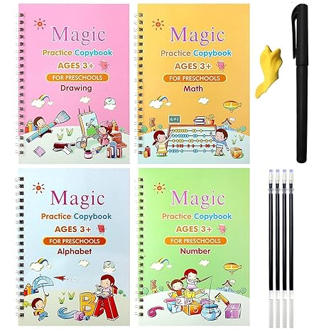 Magic Practice Copybook (4 BOOKS,1 PEN,1 GRIP,10 REFILL) – 50% OFF Today