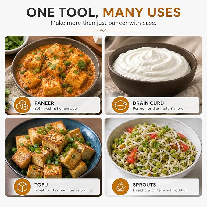 Stainless Steel Paneer Mould – 550ML Capacity (Square Shape)