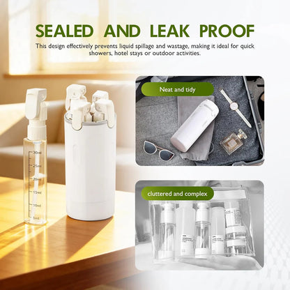 4-in-1 Travel Toiletry Bottle – Leakproof Refillable Shampoo & Lotion Dispenser