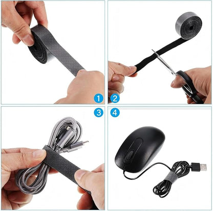 Hook and Loop Roll for Cable Management, Multi-Purpose Hook Loop Tape for Home, Office