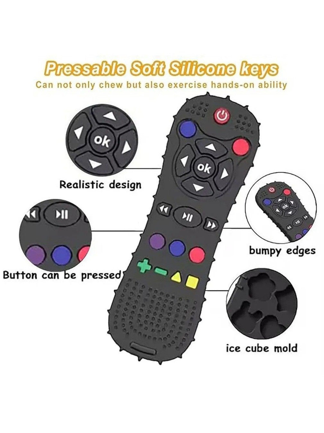THE LITTLE LOOKERS Baby Silicone Remote Control Teether