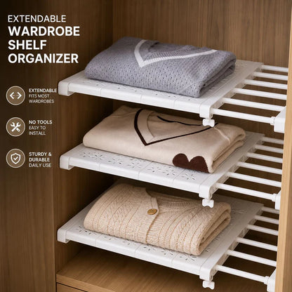Extendable Wardrobe Shelf Organizer