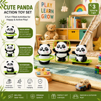 Cute Panda Action Toy Set for Kids