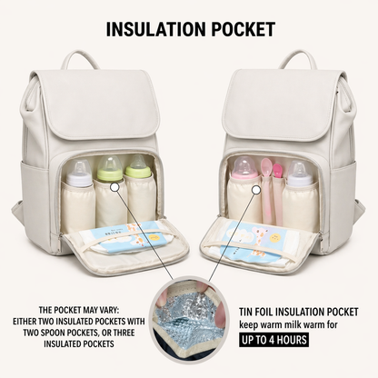 "Hands-Free Premium Baby Diaper Bag Backpack
