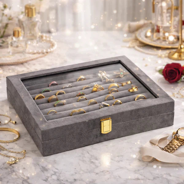 Premium Velvet Ring & Earings Organizer Box