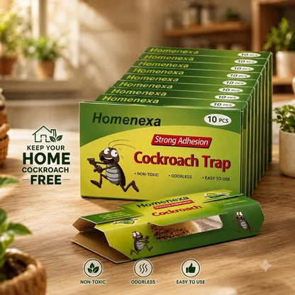 Cockroach Killer Traps, Sticky Bait Traps, Ants, Spiders, Bugs,  Clean & Chemical-Free (10 PCS)
