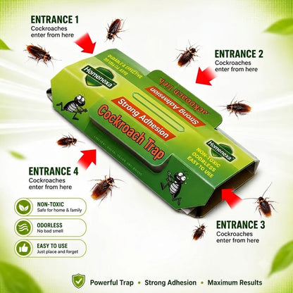 Cockroach Killer Traps, Sticky Bait Traps, Ants, Spiders, Bugs,  Clean & Chemical-Free (10 PCS)