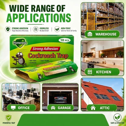Cockroach Killer Traps, Sticky Bait Traps, Ants, Spiders, Bugs,  Clean & Chemical-Free (10 PCS)