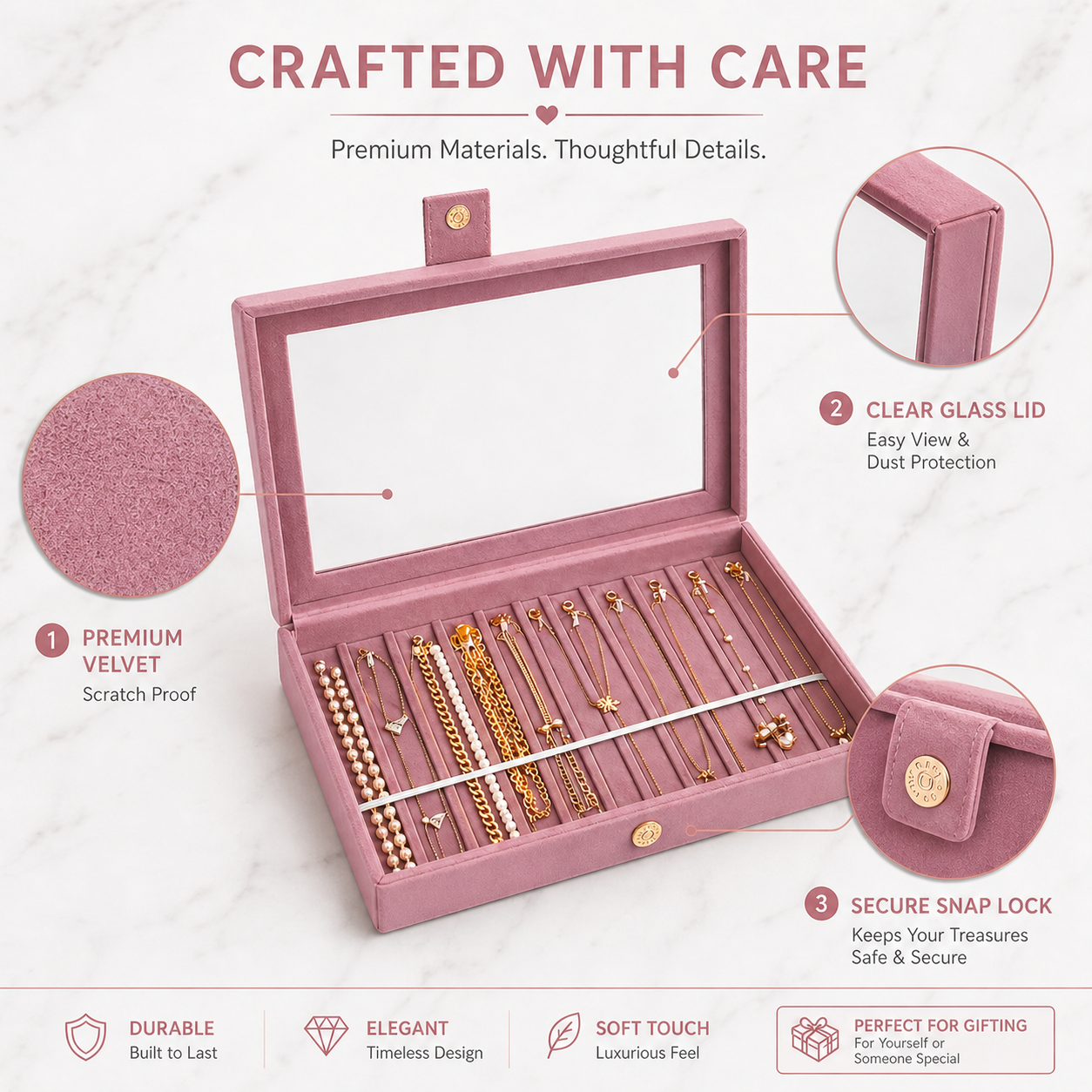 Premium Chain & Necklace Organizer Box