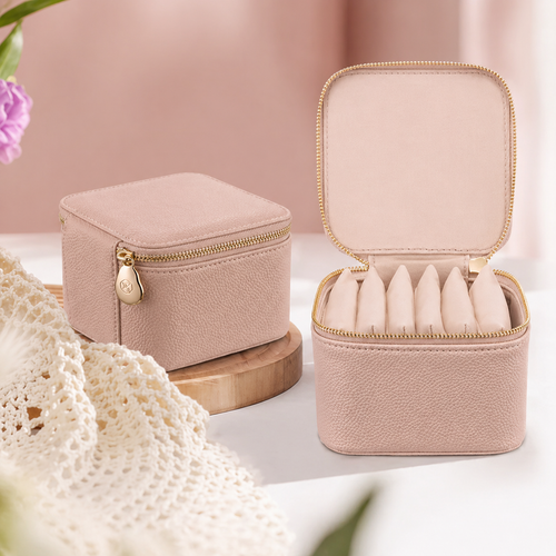 Travel Jewellery Organizer with 6 Zipper Pouches