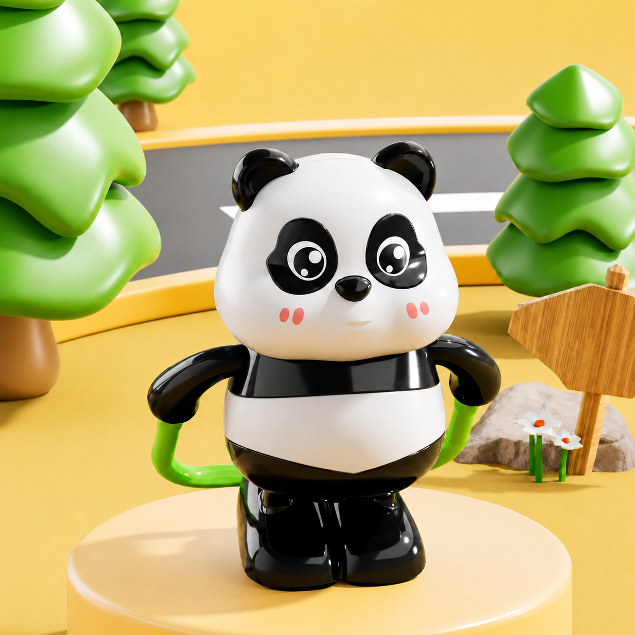 Cute Panda Action Toy Set for Kids