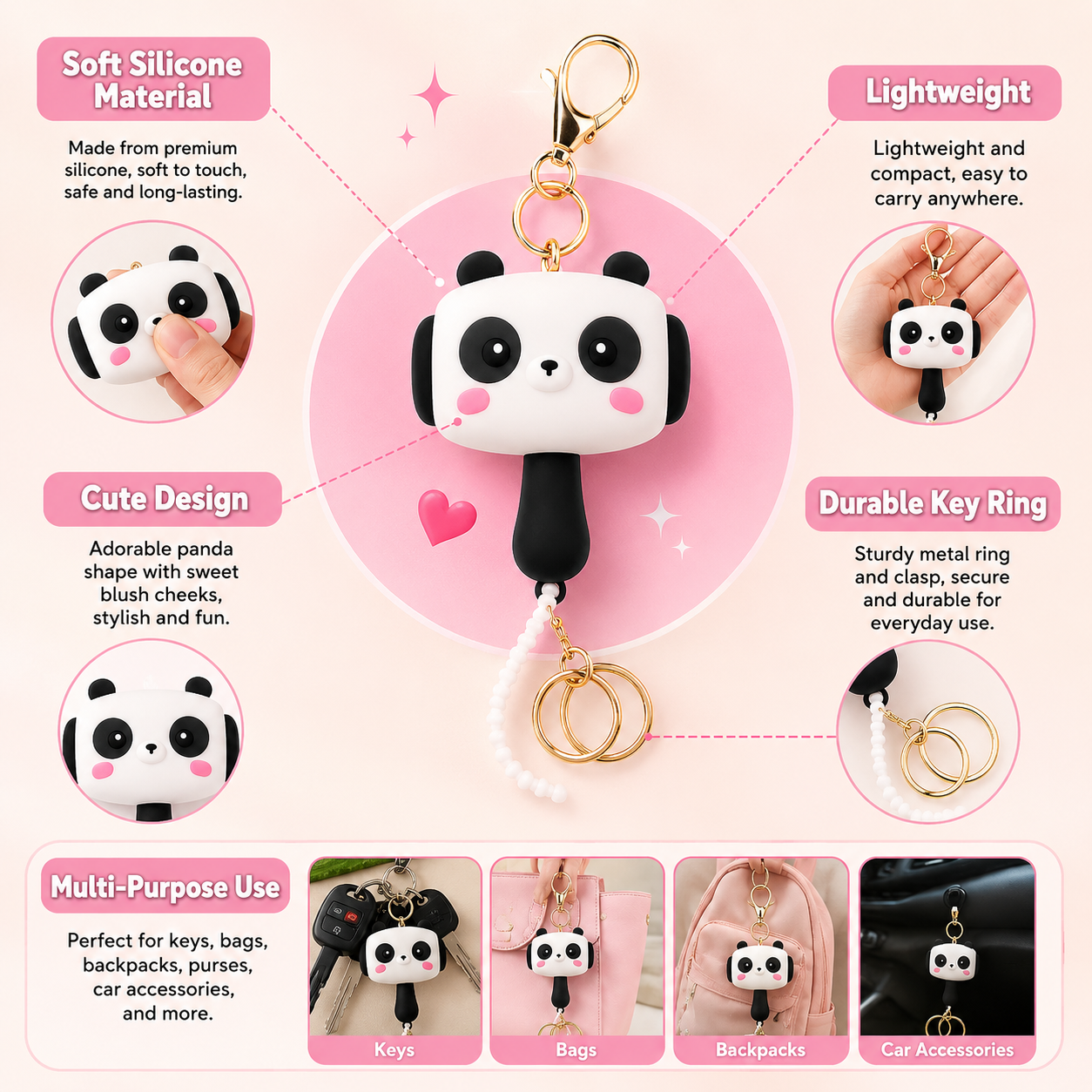 Cute Character Silicone Keychain