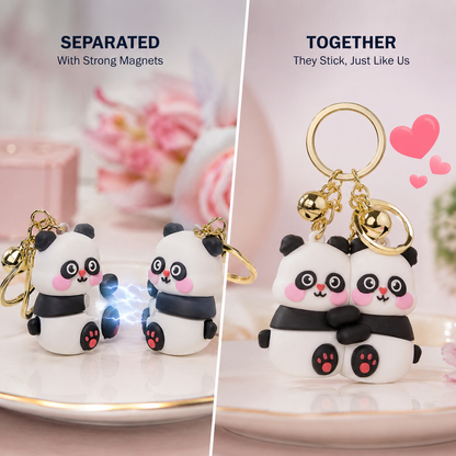 Panda Couple Keychain Set