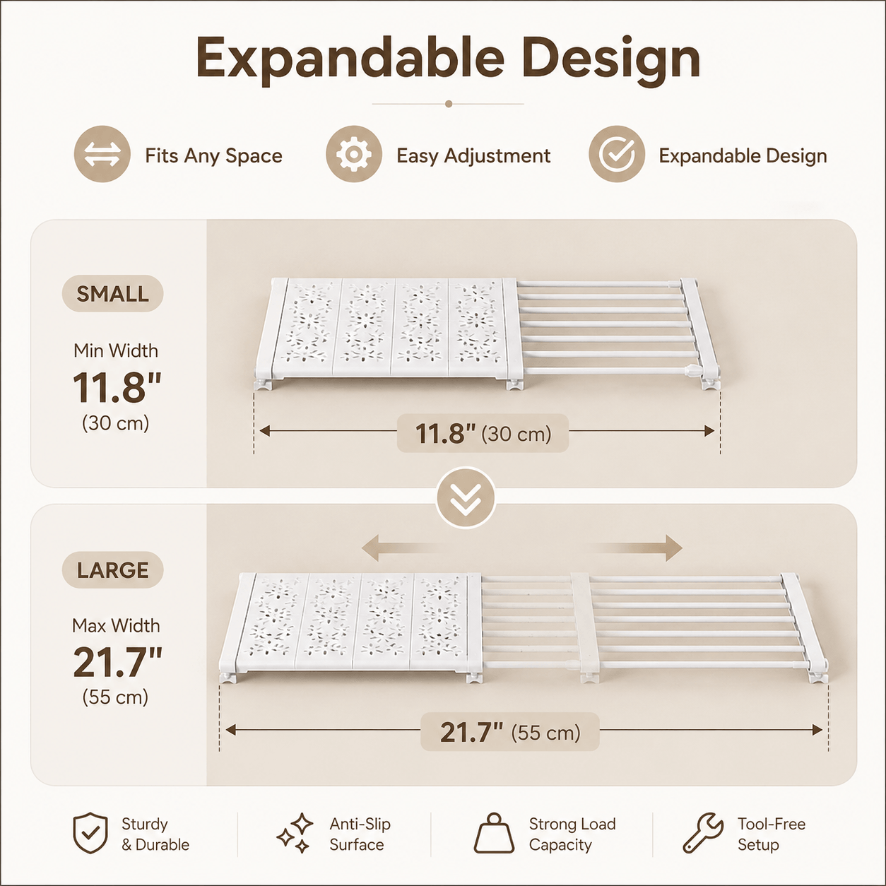 Extendable Wardrobe Shelf Organizer
