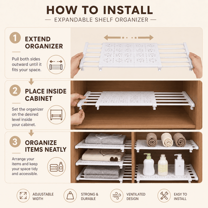 Extendable Wardrobe Shelf Organizer