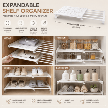 Extendable Wardrobe Shelf Organizer