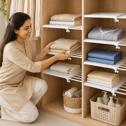 Extendable Wardrobe Shelf Organizer