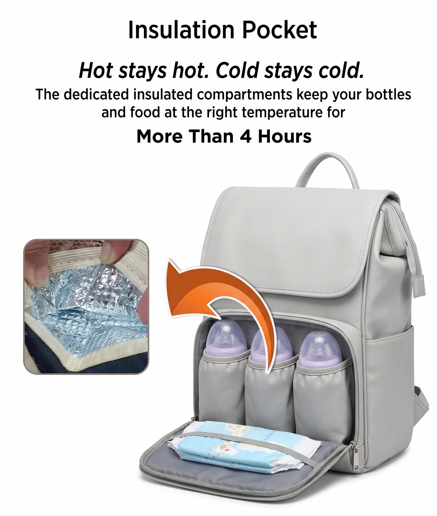 "Hands-Free Premium Baby Diaper Bag Backpack