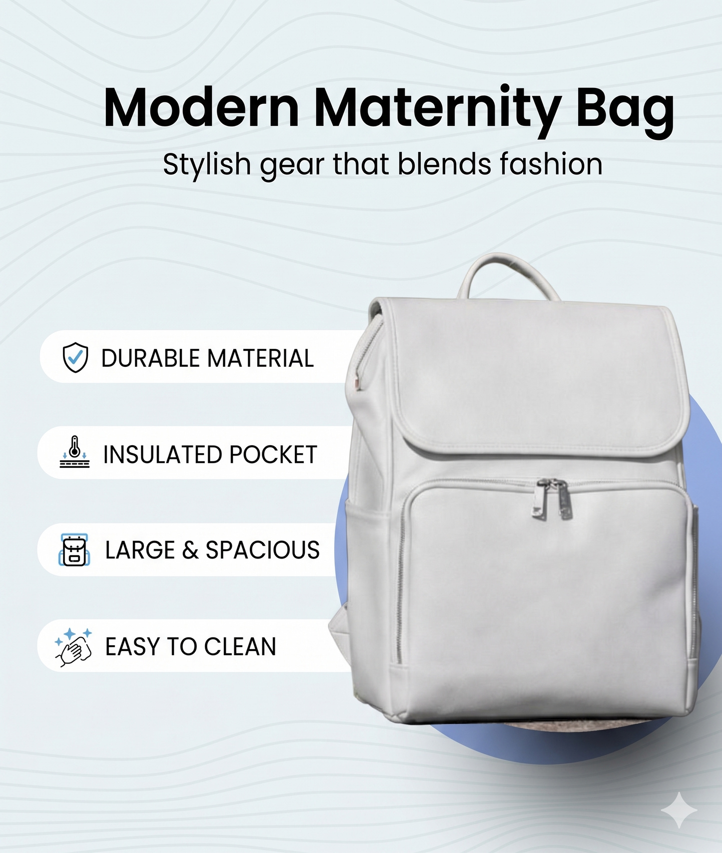 "Hands-Free Premium Baby Diaper Bag Backpack