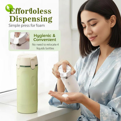 4-in-1 Travel Toiletry Bottle – Leakproof Refillable Shampoo & Lotion Dispenser