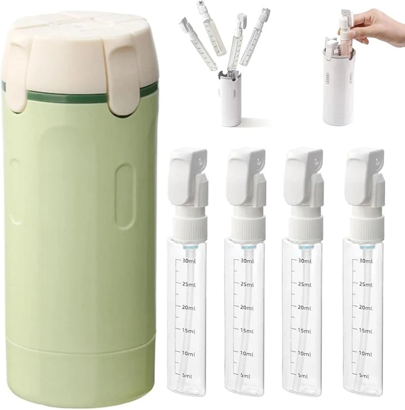 4-in-1 Travel Toiletry Bottle – Leakproof Refillable Shampoo & Lotion Dispenser