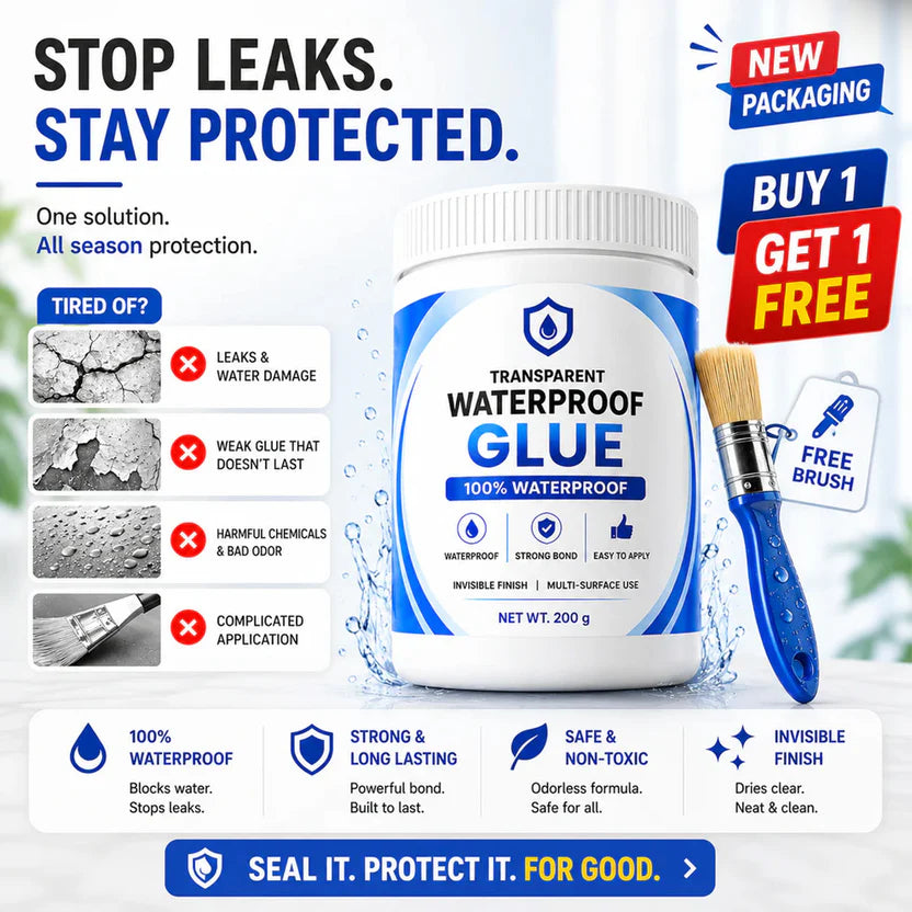 Transparent Waterproof Glue + Free Brush © ( BUY 1 GET 1 FREE )