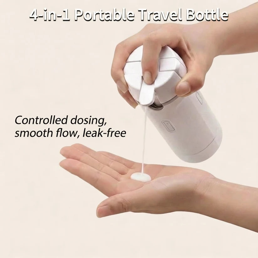 4-in-1 Travel Toiletry Bottle – Leakproof Refillable Shampoo & Lotion Dispenser