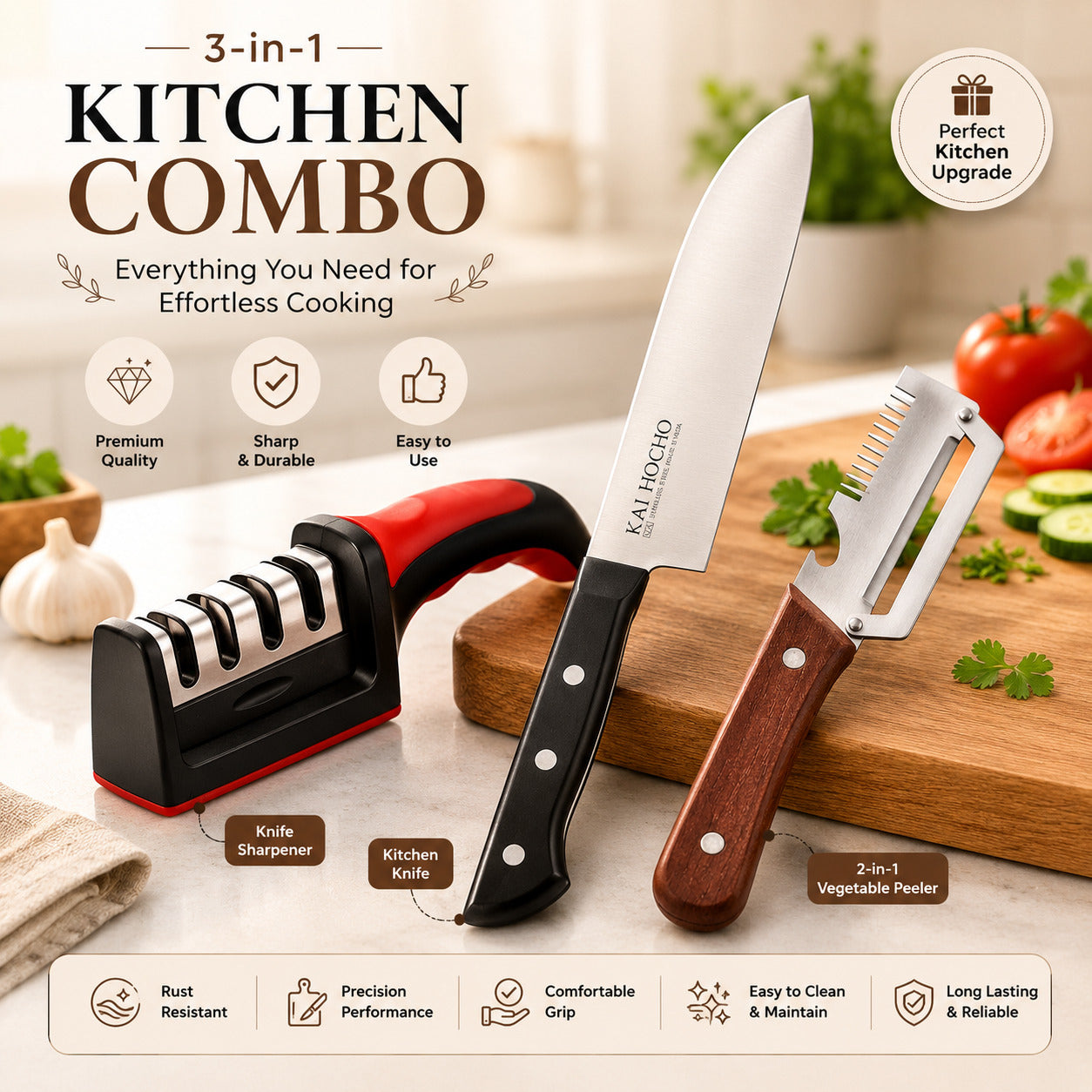 3-in-1 Onion Slicer and Peeler