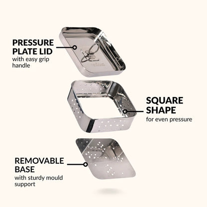 Stainless Steel Paneer Mould – 550ML Capacity (Square Shape)